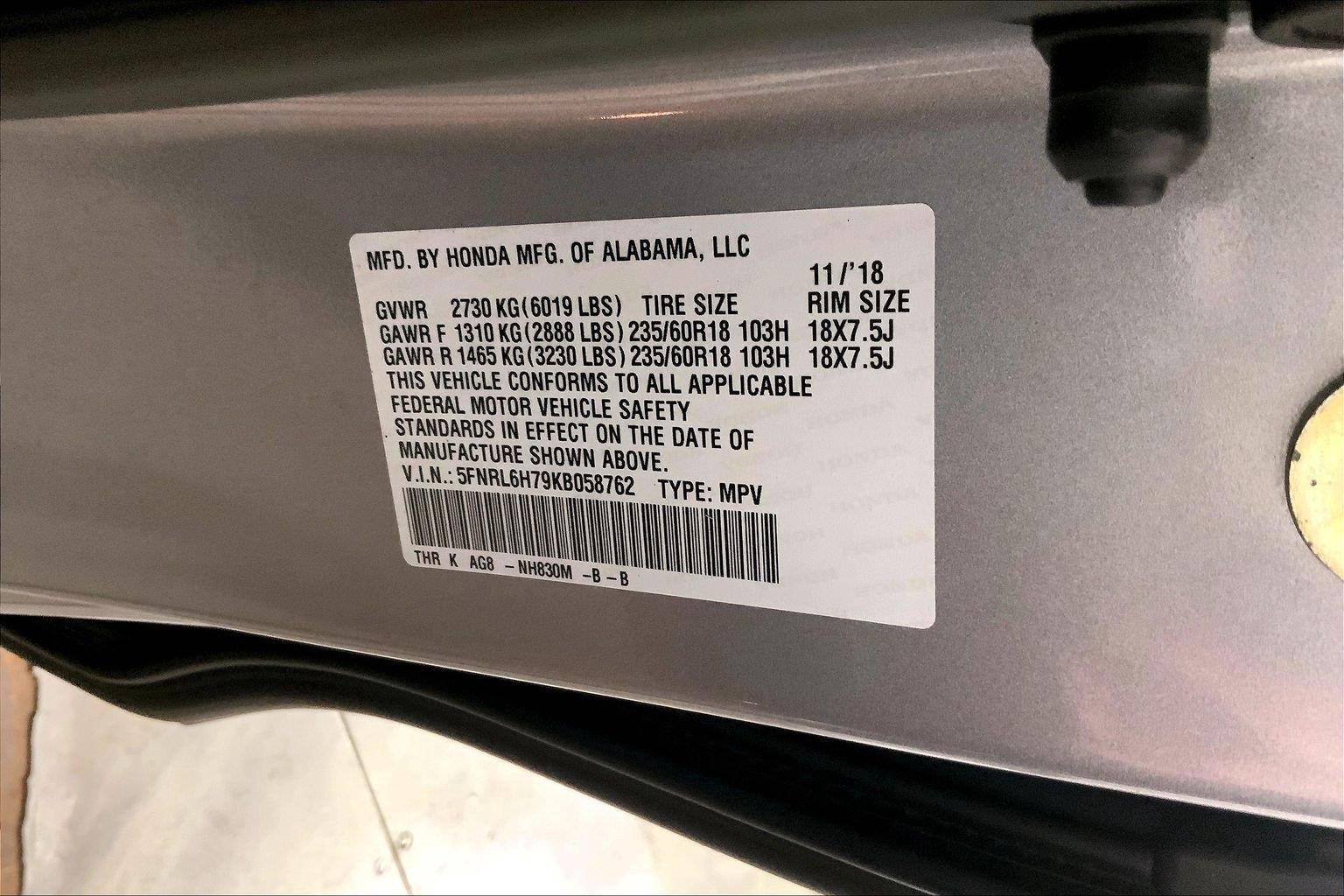2019 Honda Odyssey EX-L